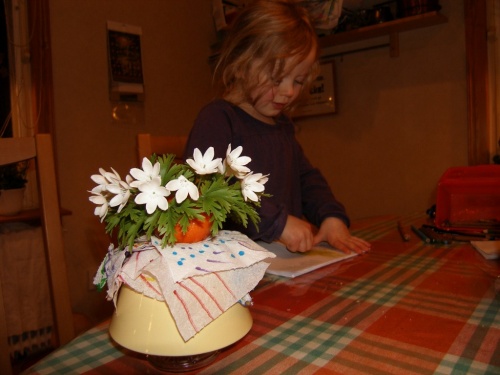 ein Pilz mit Blumen drauf von Johanna